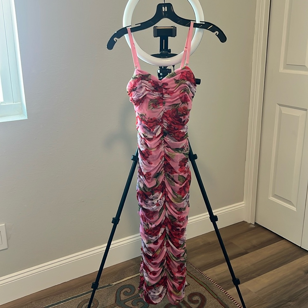 L'Agence Floral Caprice Strapless Midi Dress (0) - Picture 10 of 10